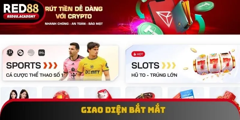 Sân chơi sở hữu giao diện đặc sắc, danh mục đa dạng