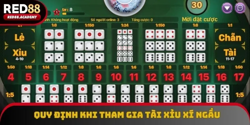 Quy định khi tham gia tài xỉu xí ngầu